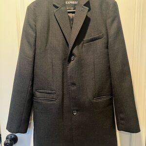 Express Black Wool Coat